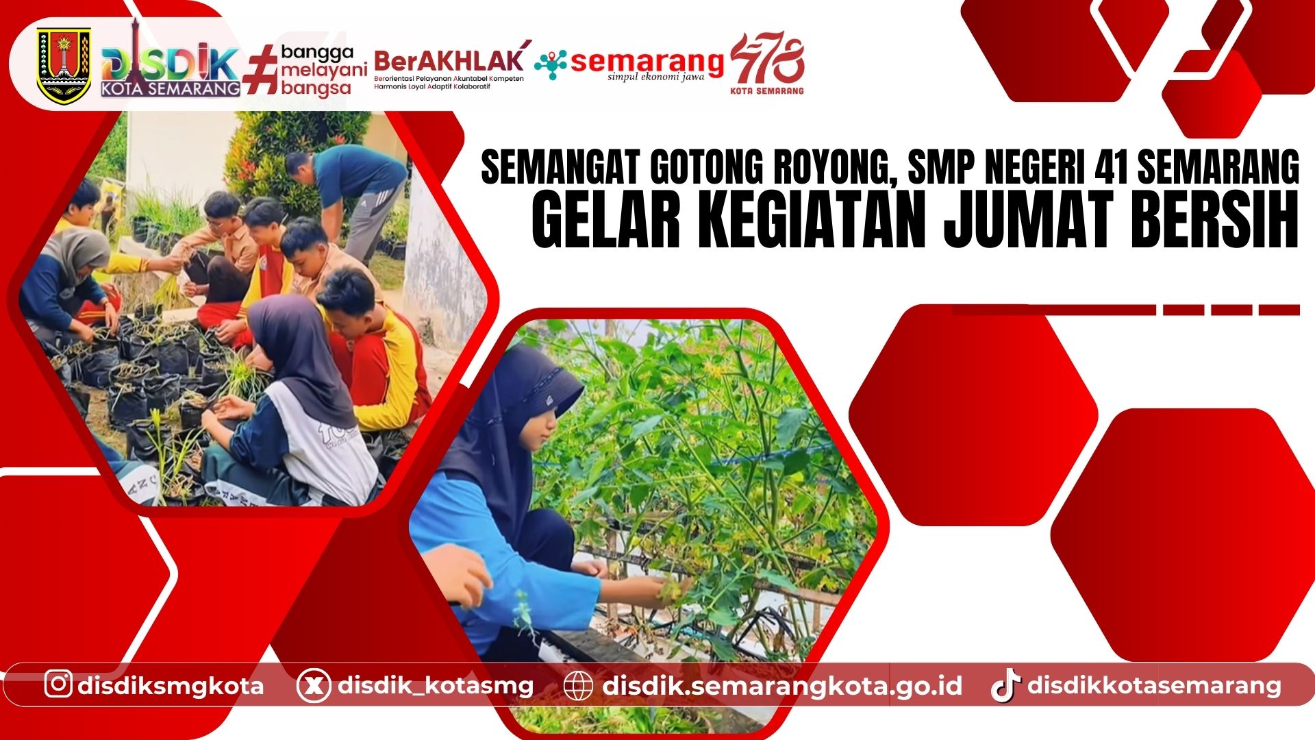 Semangat Gotong Royong, SMP Negeri 41 Semarang Gelar Kegiatan Jumat Bersih